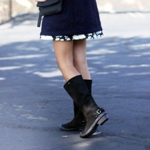 Sorel Boots Slim Suede Buckle Bootie Shoes Black Size 8.5 Women 1558691010